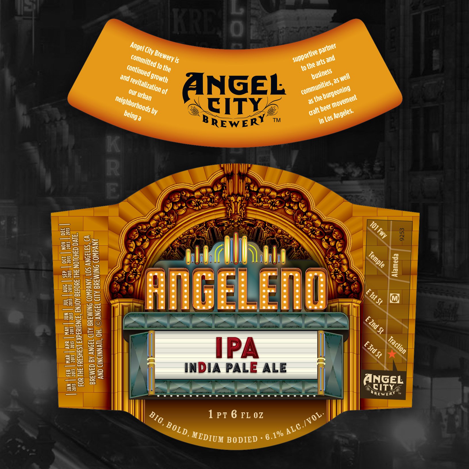 Angel City Brewery Angeleno IPA beer labels