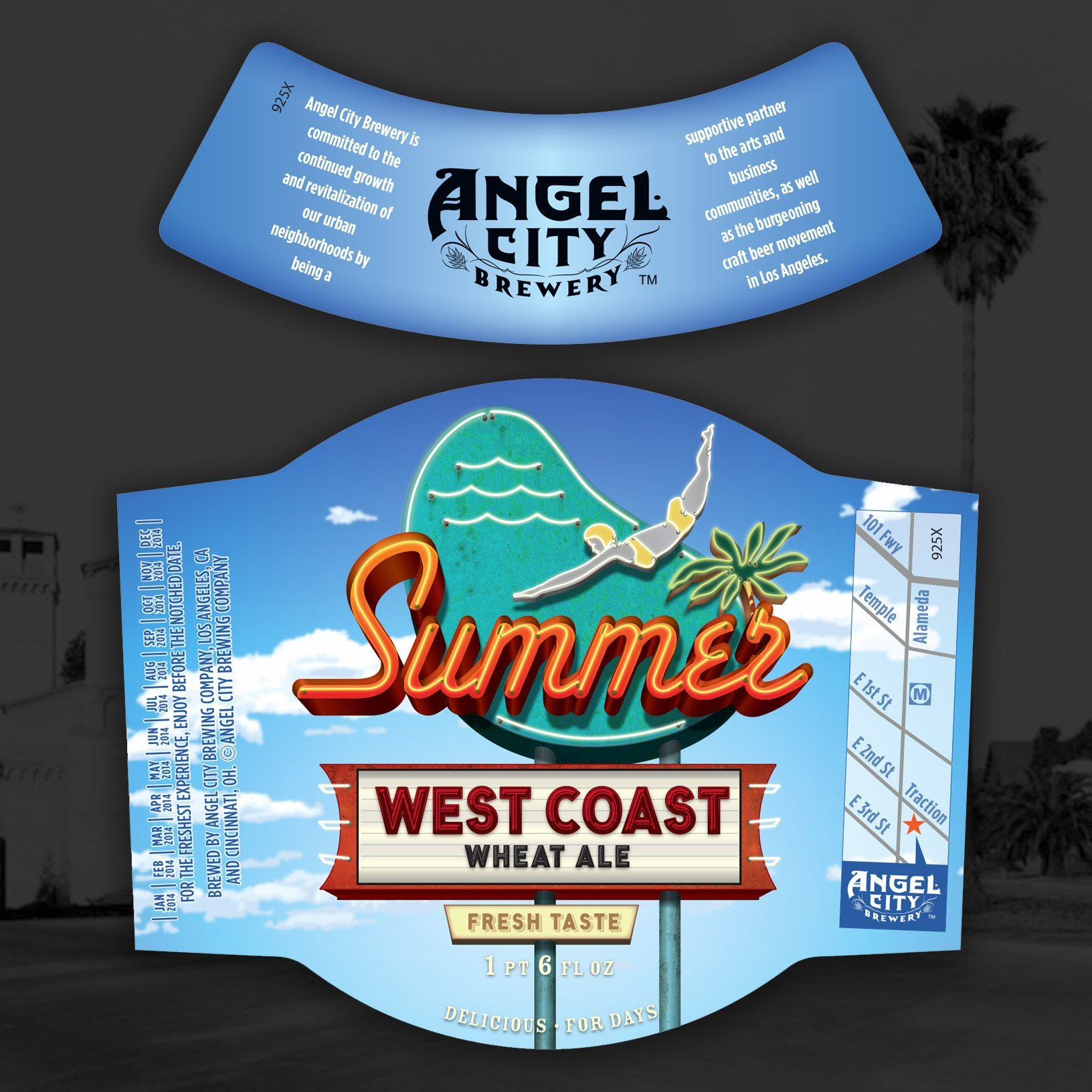 Angel City Brewery Summer West Coast Wheat Ale labels