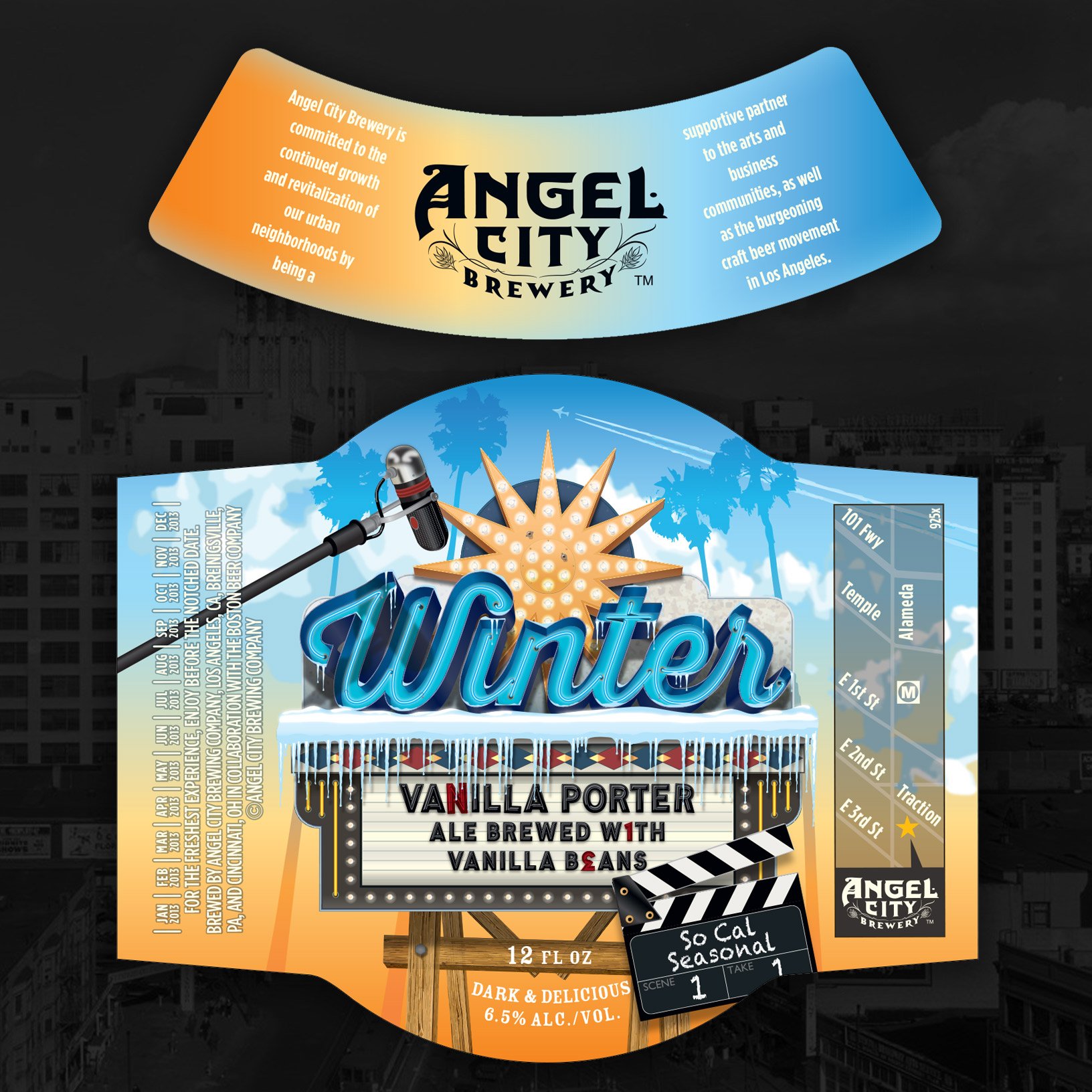 Angel City Brewery Winter beer labels