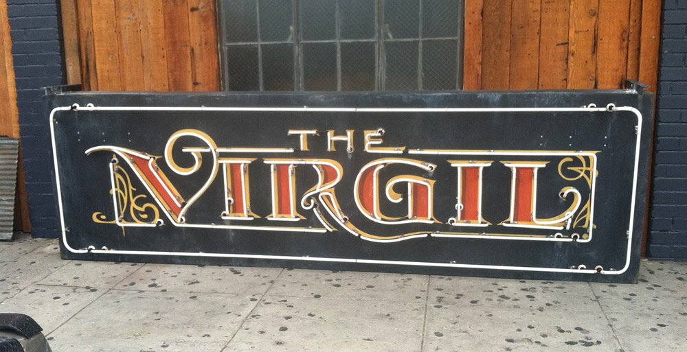 The Virgil neon relic sign